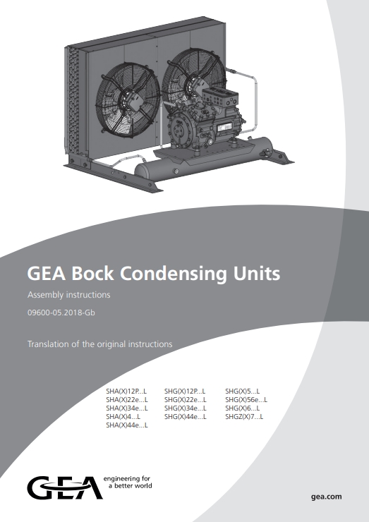 Компресорно-конденсаторні агрегати GEA Bock (Інструкція з експлуатації)