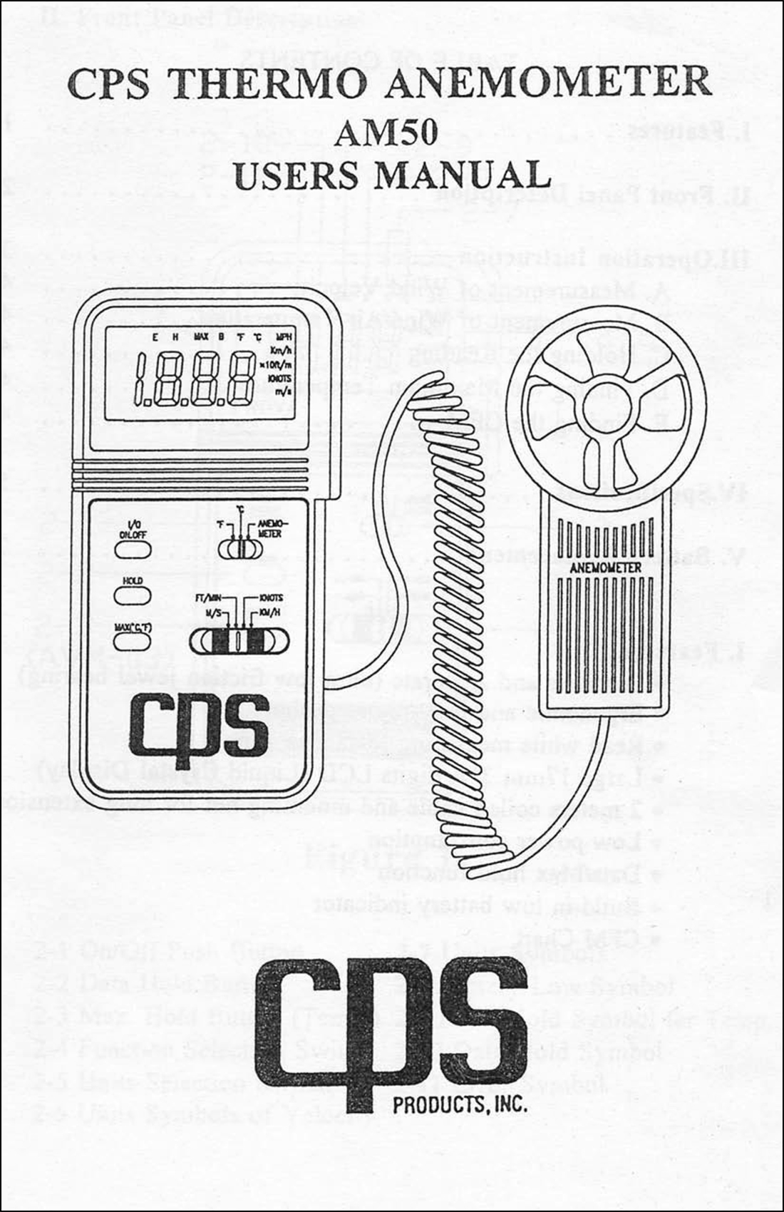 Термоанемометр CPS АМ50