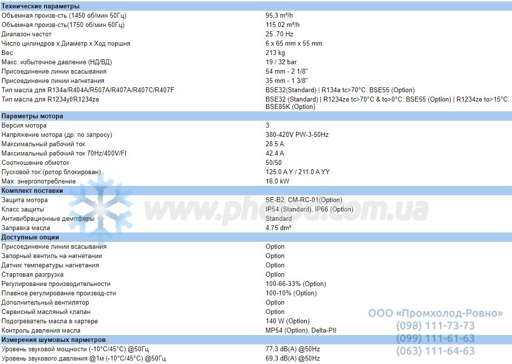 Technical details 6JE-22Y